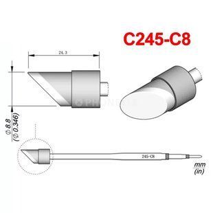 Широке паяльне жало Phonefix C245-C8 зі скошеною робочою площиною 8,8 мм с245-с8 фото
