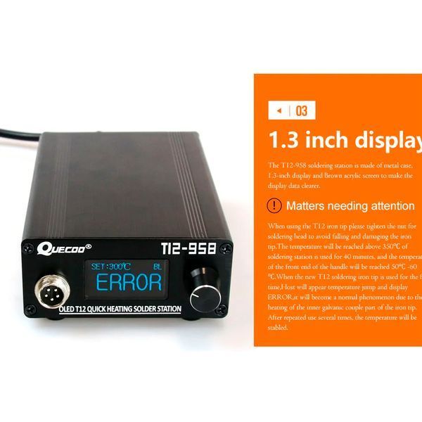 Паяльная станция Quicko T12-958 с OLED-дисплеем и быстрым нагревом t12-958 фото