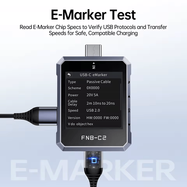USB-C тестер FNIRSI FNB-C2 для точного контролю параметрів швидкої зарядки fn-fnb-c2 фото