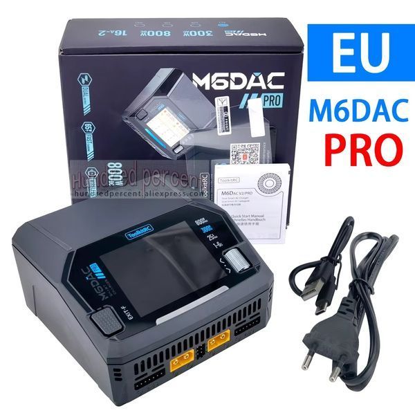 Двоканальний інтелектуальний зарядний пристрій ToolkitRC M6DAC PRO для LiPo, LiHV, NiMH і Pb акумуляторів 1&ndash;6S, 800 Вт DC / 300 Вт AC tk-m6-pro фото