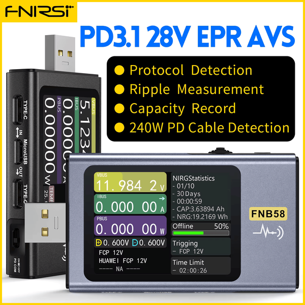FNIRSI FNB58 &mdash; многофункциональный  USB-тестер напряжения и силы тока fn-b58 фото