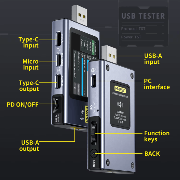 FNIRSI FNB58 &mdash; багатофункціональний USB-тестер напруги та сили струму з Bluetooth fn-b58+b фото