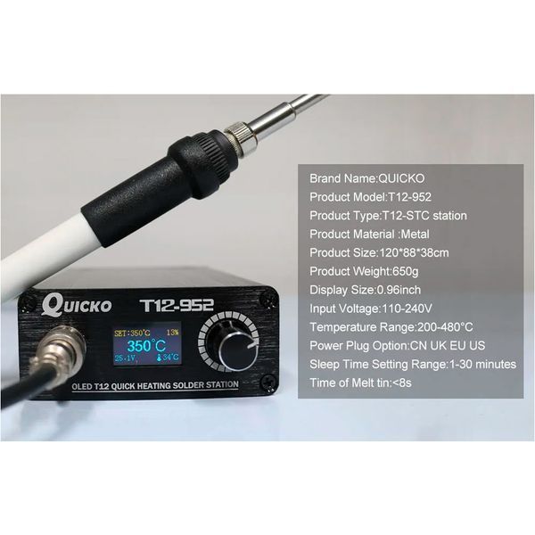 Quicko T12-952 &mdash; цифрова паяльна станція для точного паяння t12-952 фото