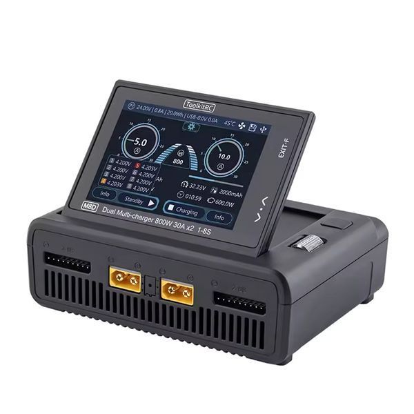 Потужна зарядна станція ToolkitRC M8D 1600W з двома каналами для RC та FPV батарей 1&ndash;8S tk-m8-d фото