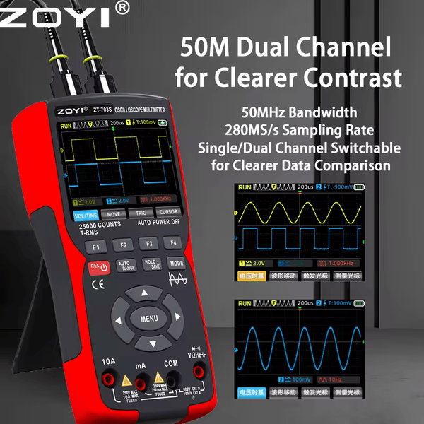 ZOYI ZT-703S &mdash; осциллограф-мультиметр -генератор сигналов 3 в 1 zt-703s фото